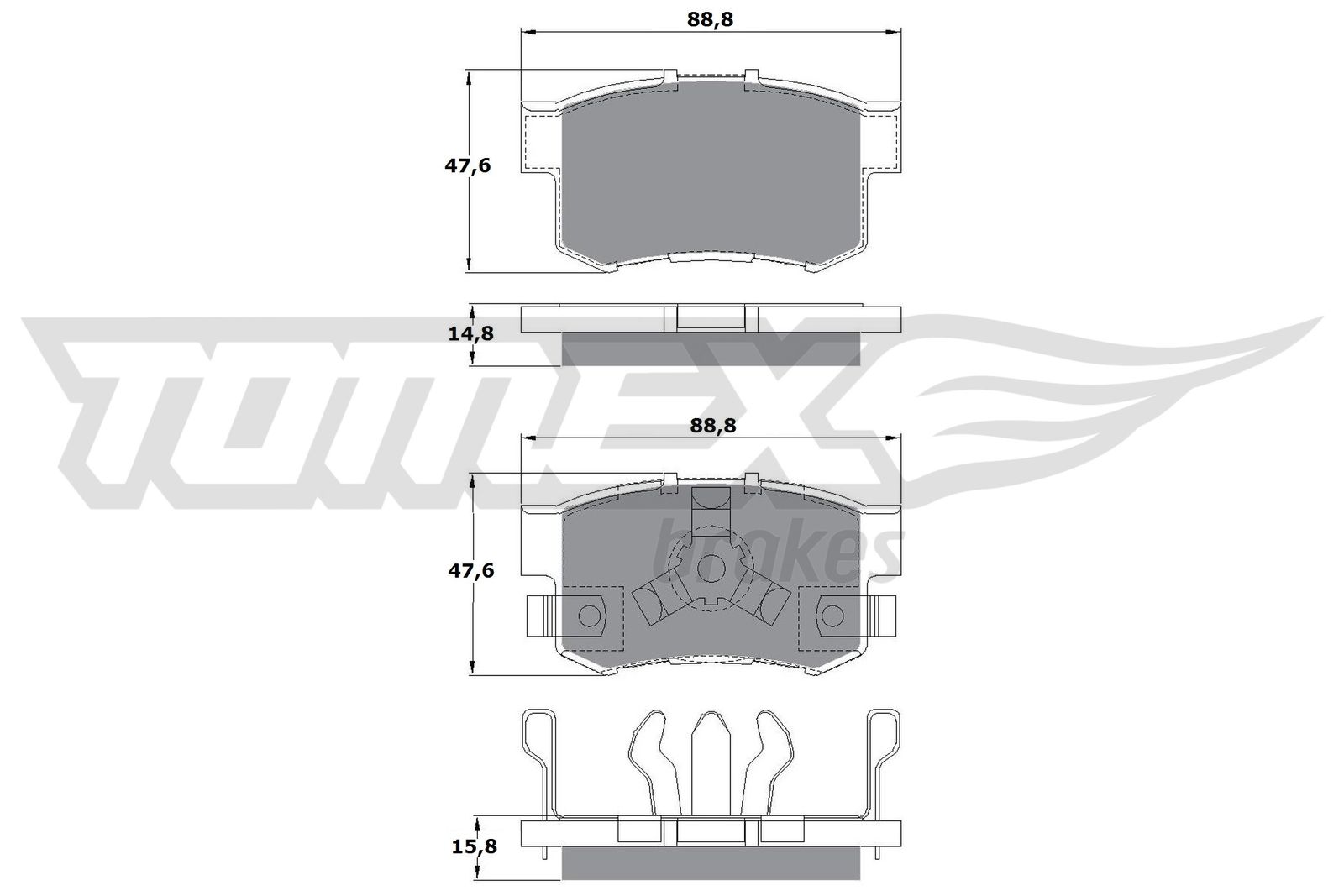Sada brzdových platničiek kotúčovej brzdy TOMEX Brakes